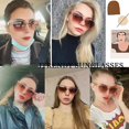 thumbnail image 2 of Ubiuo Square Cat Eye Sunglasses For Women Fashion Vintage Trendy Cateye Sunglasses For Women Black, 2 of 4