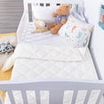 thumbnail image 3 of Ultra Soft Microfiber Down Alternative Toddler Comforter, Lightweight Machine Washable Crib Quilted Blanket, White, 43" x 60", 3 of 5