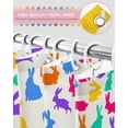 thumbnail image 5 of Easter Shower Curtain Colorful Bunny Shower Curtains for Bathroom Decor Rabbit Bath Curtains Sets for Spring Easter Bathroom Decor Fabric Waterproof Extra Long 72" X 84", 5 of 6