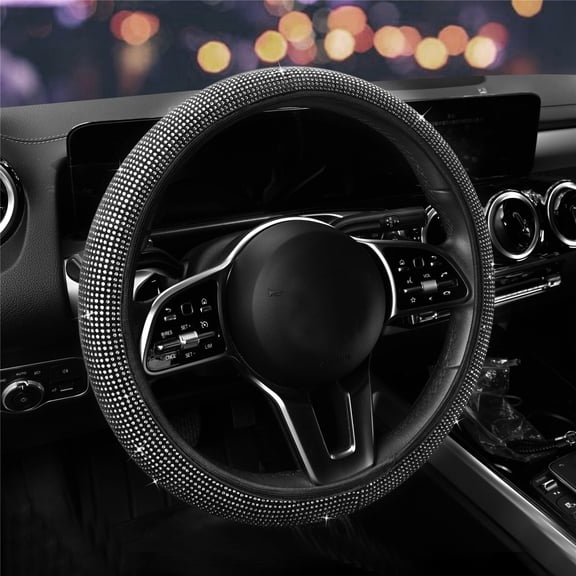 XUKEY Bling Car Steering Wheel Cover Crystal Diamond Anti-slip Protector