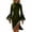Army Green, variant on Women's Fall Stand Collar Flare Sleeve Contrast Asymmetrical Slit Bodycon Dress, Formal Evening Dress for Holiday Party Special Event