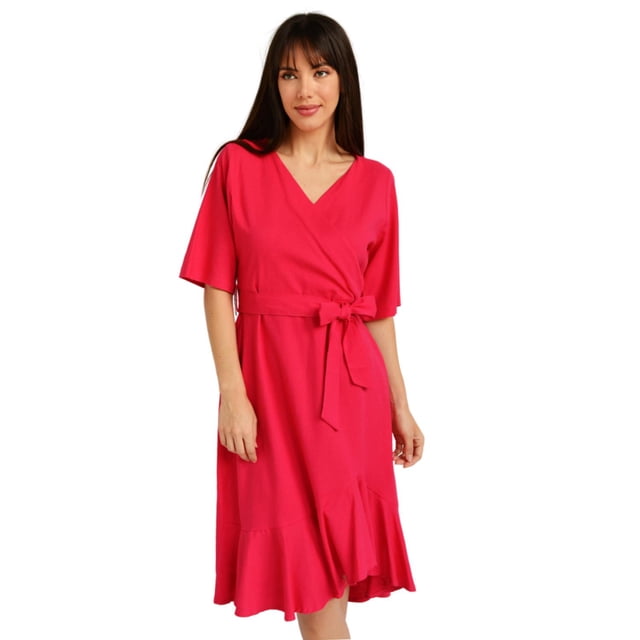 Vestido de lino Roman Fashion /Juvenil, 1076 (Fiusha) fucsia M Roman Fashion V-ST-1076-FIUSHA