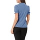 thumbnail image 4 of INSPIRAR CHIC Blusas de Verano para Mujeres de Color Sólido con Lazo en el Cuello y Mangas Cortas para Usar en el Trabajo Azul XS, 4 of 7