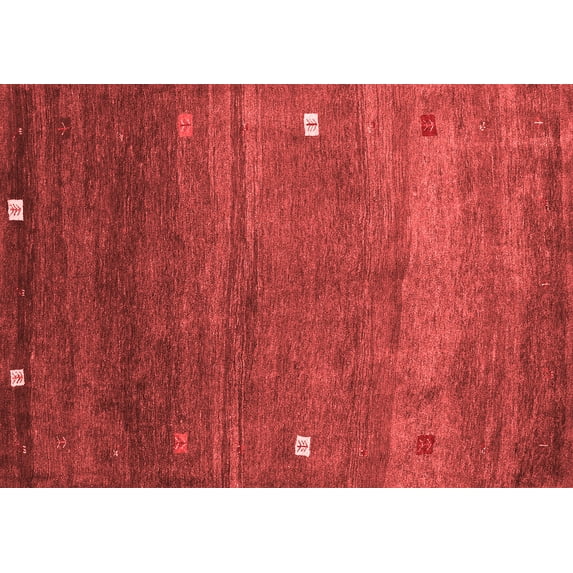 Ahgly Company Indoor Rectangle Abstract Red Contemporary Area Rugs, 7' x 10'