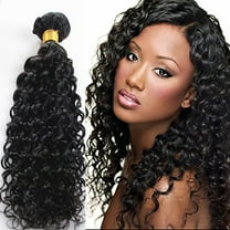 YYAo Human Hair, Hairpiece, Wig,AFFORDABLE HAIR Jerry Curly Natural Black 100% Human Hair for sew in, wig, and ponytail