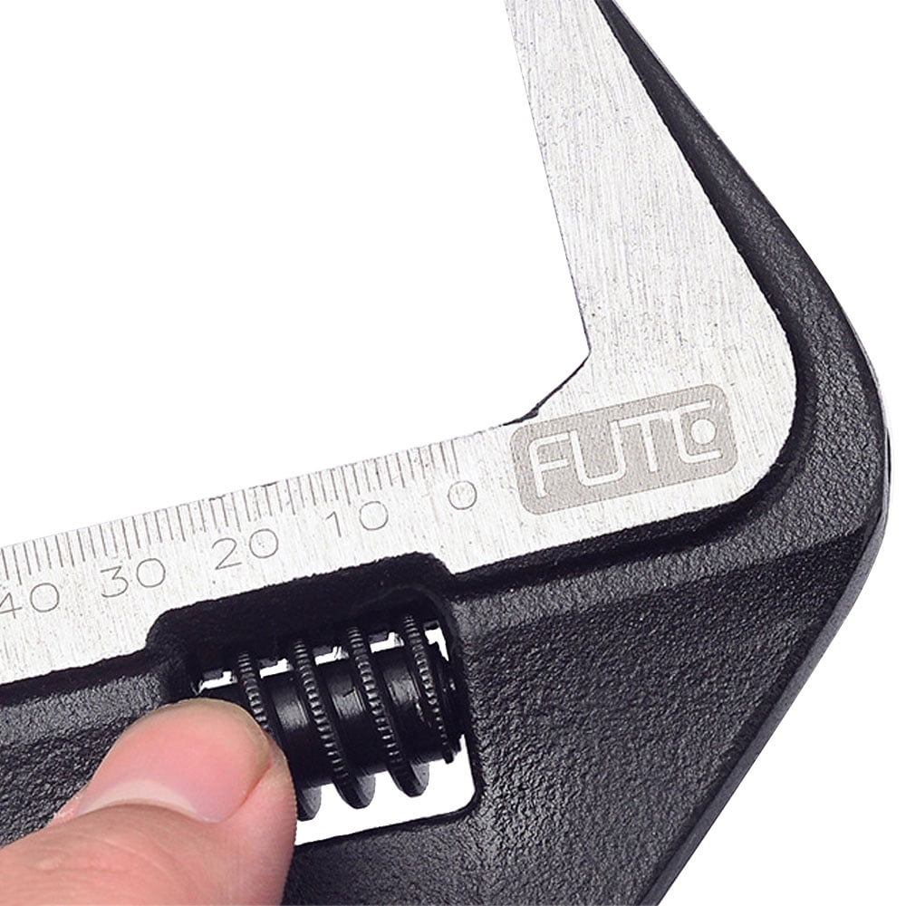 SEIWEI Adjustable Wrench Steel Spanner Wrench Opening Bathroom Nut Key DIY Hand Tool 10" Black