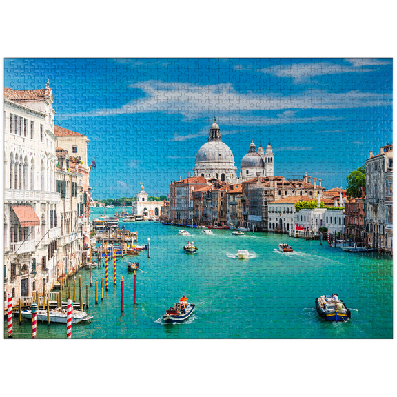 MyPuzzle - Grand Canal In The Sunshine Of Summer In Venice Italy - Premium 1000 Piece Jigsaw Puzzle for Adults
