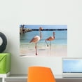 thumbnail image 1 of Flamingos Beach Wall Mural by Wallmonkeys Peel and Stick Graphic (18 in W x 12 in H) WM344506, 1 of 4