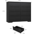 thumbnail image 2 of Wooden Dresser with 8 Drawers, Tall Modern Closet with Deep Storage, Large Chest of Drawers with Wide Top, Long Storage Dresser for Bedroom, Living Room, Hallway, Kids Room, Black, 2 of 8