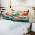 thumbnail image 6 of Wave View Plush Pillowcase, Luxury Soft King Pillow Case for Hair and Skin, Standard Size Pillow Covers with Zipper Closure, 21x54in Home Decor Gifts, 6 of 7