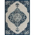 thumbnail image 5 of Hauteloom Istanbul Collection Medallion Area Rug for Living Room Bedroom - Traditional Oriental Style - Vintage Distressed - Blue, Beige, Gray - 5'3" x 7'3", 5 of 14
