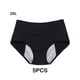 thumbnail image 5 of Guardurnaity Bragas menstruales a prueba de fugas de cintura alta, 5 piezas, entrepierna de algodón de doble capa para una protección completa Ropa interior Negro 2XL+5 piezas, 5 of 6