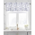 thumbnail image 2 of Faux Linen Valances for Windows Spring Flowers Purple Orchids Plant Leaves Curtains Valance Light Filtering Rod Pocket Small Window Treatment for Kitchen Living Room Bedroom 42x12In, 2 of 6