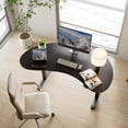 thumbnail image 4 of EUREKA ERGONOMIC Bureau Debout Électrique 70 Pouces Bureau de Bureau à Domicile Table de Bureau Courbée, Bureau Assis-Debout à Hauteur Réglable, Postes de Travail Informatiques en Forme de Noix de Cajou, Bois Fumé, 4 of 4