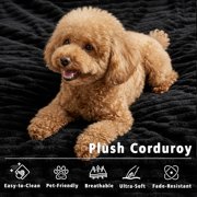 Ovios Modular Sectional Sofa with Chaise, 106 Deep Seat L-Shaped Plush Corduroy Boneless Couch for Apartment, Black