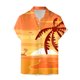 thumbnail image 3 of Camisas De Vestir Para Hombre Azul Hombres Casual Manga corta Primavera Verano Turndown Neck 3D Impreso Camisas Moda Top Blusa Camisas (Orange, L), 3 of 4