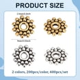 thumbnail image 2 of 400PCS 9mm Flower Spacer Beads 2 Colors Tibetan Alloy Daisy Metal Spacers Snowflake Loose Beads for Bracelet Necklace Earring Jewelry Making Silver/Golden, 2 of 5