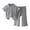 Grey, variant on Ruyang Kids Girls Knit 2 Piece Set Short Sleeve Button Down Shirt Drawstring Pants Toddler Cotton Loungewear Ribbed Knit Set