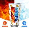 thumbnail image 6 of Fotbe Leopard Print Pattern 20 oz Tumbler Stainless Steel Vacuum Insulated Coffee Ice Cup Double Wall Travel Flask Leak-proof Coffee Cup-Straw Two-piece Set, 6 of 8