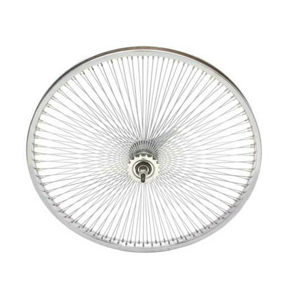 24" 144 Spoke Coaster Wheel 14G Chrome. Bicycle wheel