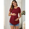 thumbnail image 5 of DARING DIVA Women's Short Sleeve Crew Neck Wrinkle Design Maternity Blouses XXL Red, 5 of 7