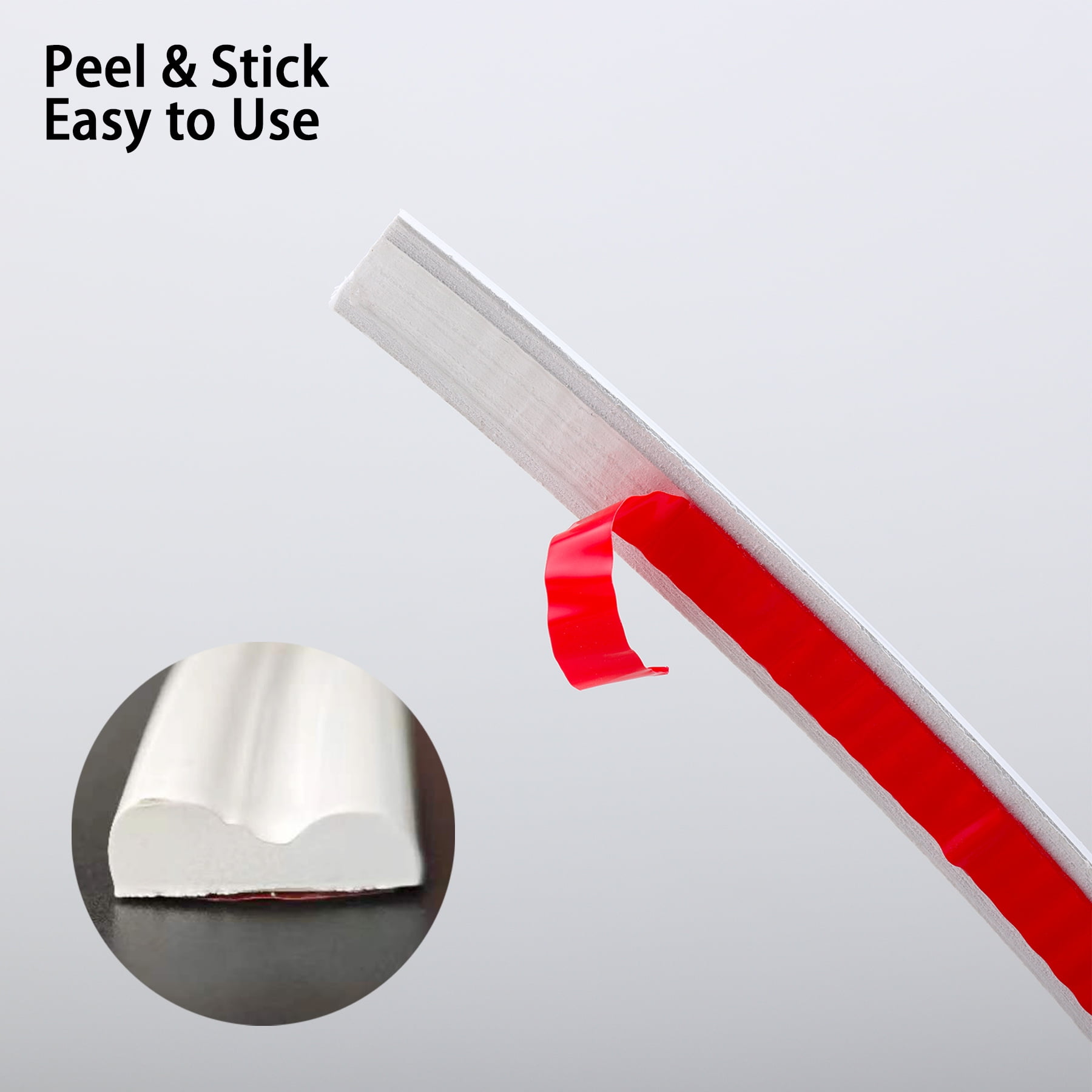 Peel and Stick Chair Rail Molding, Self-Adhesive Wall Trim for Home Decoration & Wall Protection, 9.8ft x 0.9in