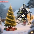 thumbnail image 3 of Stylish Metal Hanging Christmas Tree Wind Spinner - Floral Design with White Flowers & Green Leaves for Garden Decor, 3 of 7