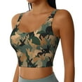 thumbnail image 2 of Vsdgher Camouflage Rabbit Print Women Sleeveless Athletic Tank Top Built-in Bra Camisole Sports Vest for Yoga Running Fitness Exercise with Removable Pads, 2 of 8