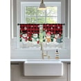 thumbnail image 3 of Cute Snowman Sheer Curtains 45 Inch Long 2 Panels, Snowflake Winter Red Plaid Christmas Light Filtering Rod Pocket Semi Sheer Curtains, Sheer Voile Drapes for Living Room Bedroom, 52"x45", 3 of 5