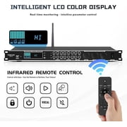 Karaoke Processor System, Digital Pre-Stage Effector Vocal Effects Preamp KTV Mixer Equalizer with 4-level FBX, Anti-Howling Microphone Sound Audio Processor w/ Bluetooth Optical Audio Input