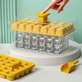 thumbnail image 2 of Pebbuoy Ice Cube Mold with Lid Bin Ice Cube Trays for Freezer Top Button Design Reusable Mold with Ice Shovel for Whiskey Cocktail Coffee Kitchen Home Bar Essential, 2 of 7
