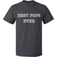 thumbnail image 1 of Unisex T-Shirt, Best Pops Ever, Slim Fit, Short Sleeve Sweater - Charcoal Small, 1 of 2