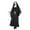 Black, variant on Nun Costume for Women Halloween Religious Gothic Dress with Cross Accessory Long Hooded Black Habit Fancy Dress