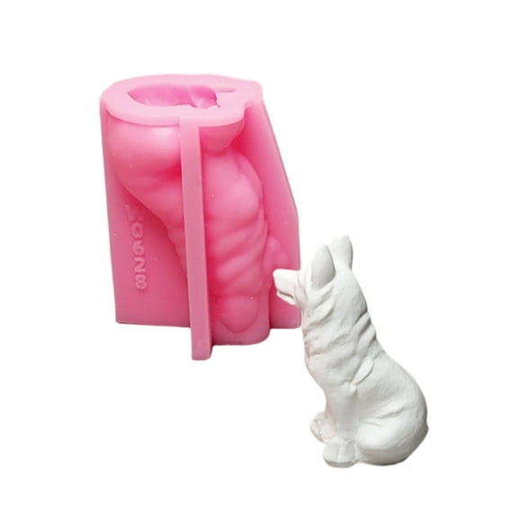 ROCKROK Dog Shape Silicone Candle Molds for Candle Making Fondant Chocolate Cake