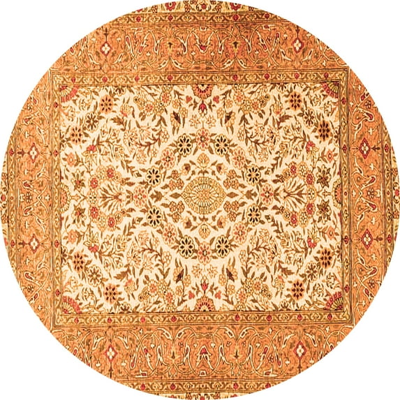Ahgly Company Indoor Round Persian Orange Traditional Area Rugs, 4' Round