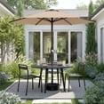 thumbnail image 3 of Easthome 7.5' Patio Umbrella Outdoor Table Market Umbrella with Smooth Crank handle, 6 Ribs, Backyard, Poolside, Garden - Beige, 3 of 10