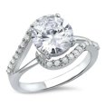 thumbnail image 2 of HeartsAndYou 3ct Round Cut Moissanite Swirl Twist Solitaire Engagement Ring for Women 18k White Gold over Silver Stylish, 2 of 4