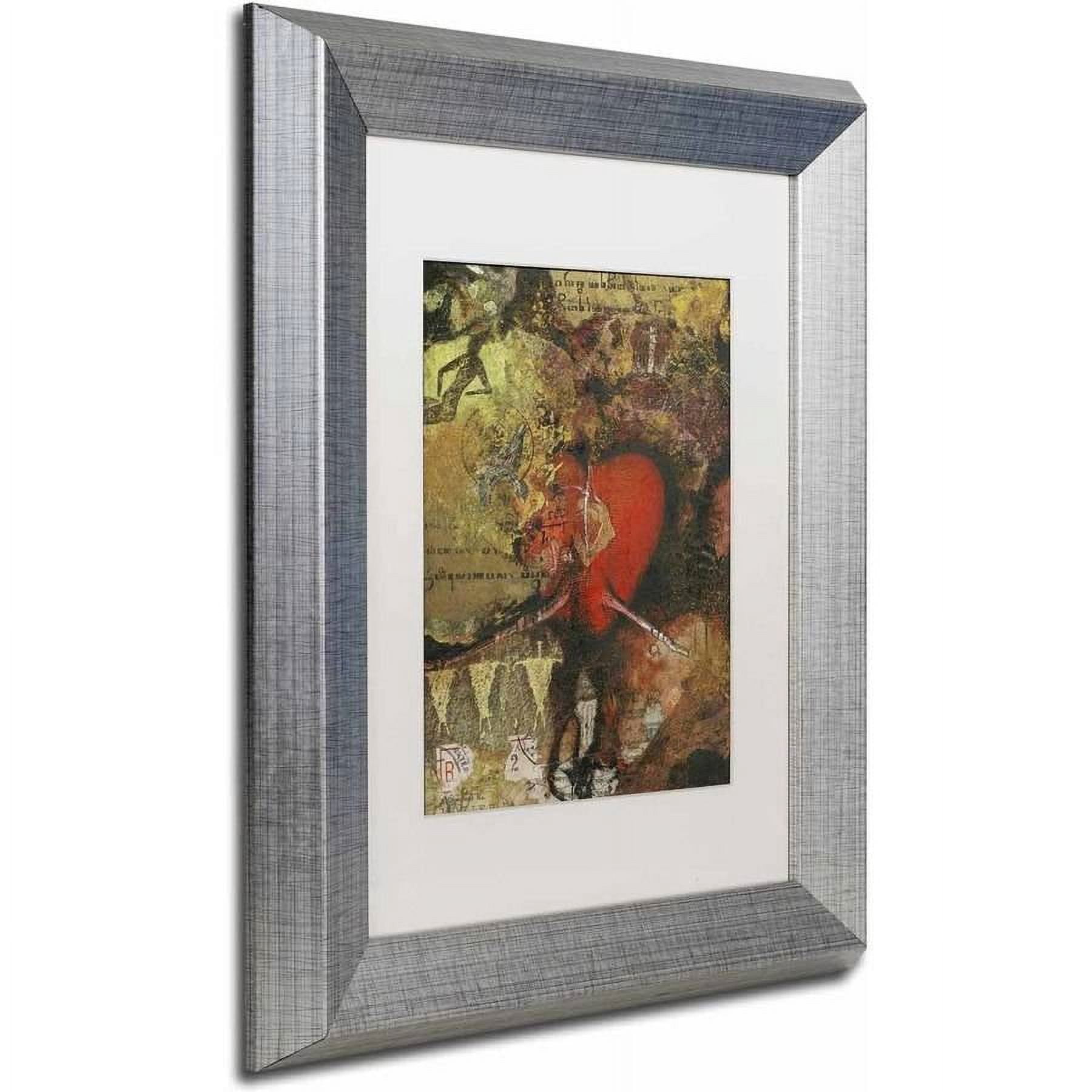 Trademark Fine Art 'Heart' Canvas Art by Nick Bantock, White Matte, Silver Frame