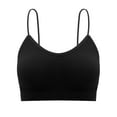 thumbnail image 4 of Spencer Women V Neck Cami Bra Bralettes Padded Seamless Bralette Straps Sleeping Bra Pullover Style Tank Top Bra "Black, M", 4 of 7