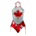 thumbnail image 3 of WILLBEST Traje de Baño para Mujer, control de Abdomen, Moda de Verano para Mujer, Traje de Baño Tankini con Tiras Sexy Estampado del Día de La Independencia de Canadá, 3 of 4