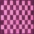 thumbnail image 1 of Ahgly Company Indoor Square Checkered Pink Modern Area Rugs, 3' Square, 1 of 4