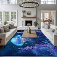 thumbnail image 3 of Summer Marine Life Large Area Rugs 8x10 ft Mystic Ocean Coral Watercolor Jellyfish Seahorse Washable Rug Non Slip Indoor Carpet Absorbent Floor Mat for Living Room Bedroom Dining Room, 3 of 9