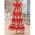thumbnail image 2 of Vestido largo PRETTYGARDEN para mujer, verano 2025, cuello en V, estampado floral, 2 of 8