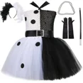 thumbnail image 3 of Vestido de tutú de Cruella de Vil para niñas, disfraz de bruja blanca y negra, disfraz de Halloween para niños, ropa elegante para fiesta de carnaval, 3 of 5