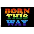thumbnail image 1 of QIFEIHA Born This Way Gay Pride Rainbow Flag 3x5 Feet Banner Flag, 1 of 3