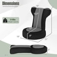 thumbnail image 3 of Costway Lazy Sofa Chair with Adjustable Headrest & Backrest, Sponge Padded Seat,Metal Frame Black + Gray, 3 of 9