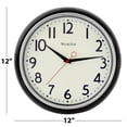 thumbnail image 3 of Westclox 12”  Black Retro Analog Quartz Accurate Wall Clock with Easy-to-Read Dial., 3 of 5