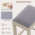 thumbnail image 2 of Gymax 4 PCS Upholstered Bar Stools Wooden Counter Height Chairs Dining White, 2 of 6