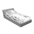 thumbnail image 2 of Ambesonne Modern Fitted Sheet & Pillow Sham Set, Mathematic Numbers Image, Twinxl, Black and White, 2 of 2