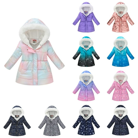 Ahuyic Toddler Kids Long Sleeved Coat, Fall And Winter Warm Coat For Kids, Fall And Winter Toddler Boys And Girls Waist Long Sleeved Collar Hooded Jacket Warm Coat